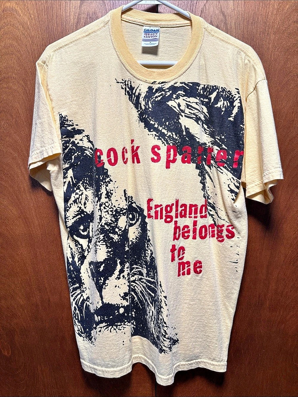 Vintage CockSparrer England Belongs to Me T-Shirt Yellow & Red Medium